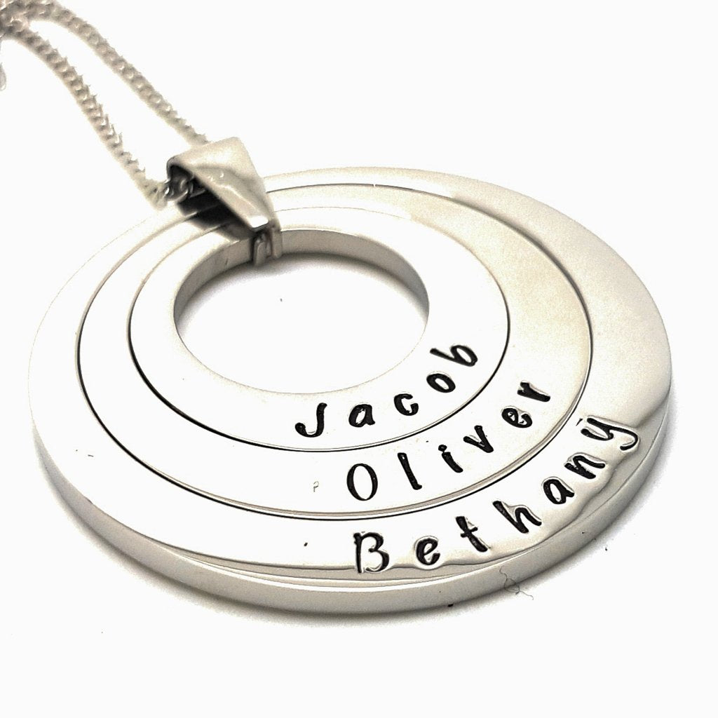 3 ring store personalised necklace