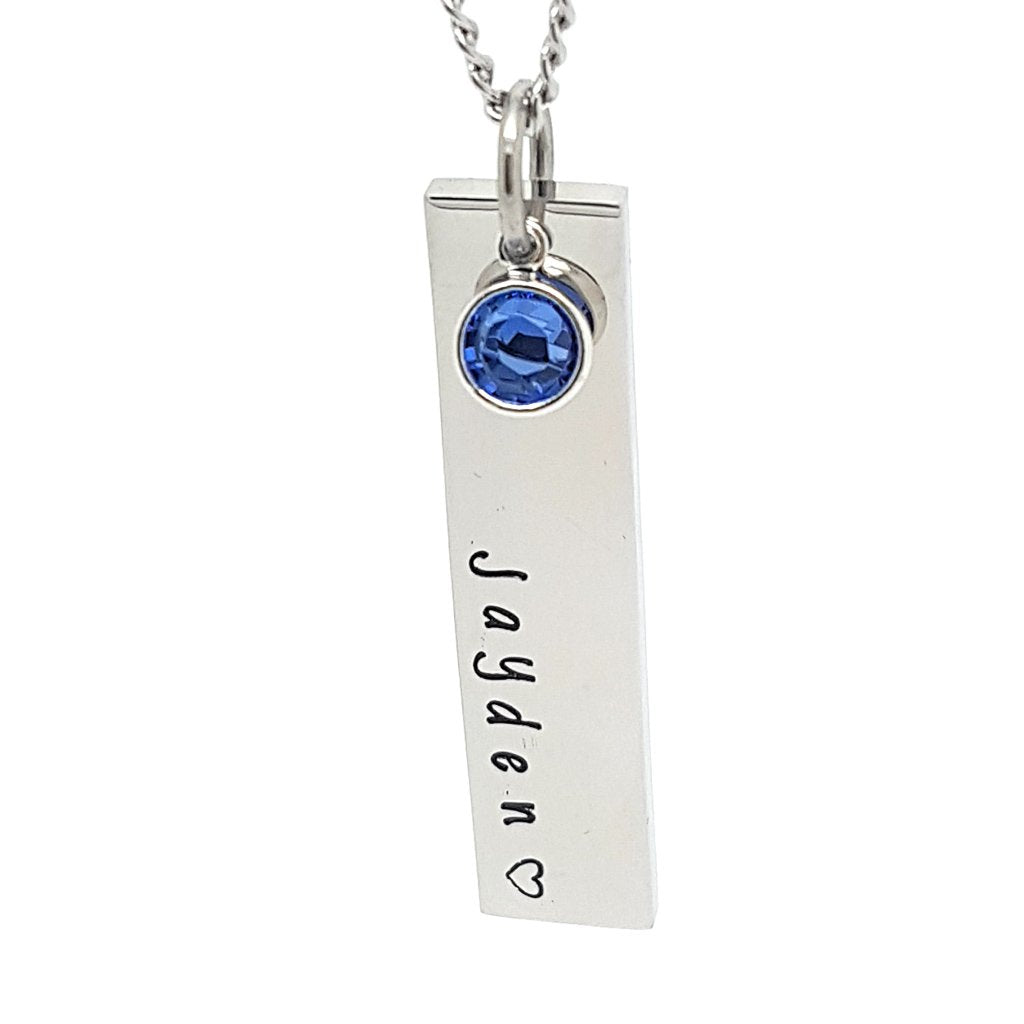 Vertical birthstone deals necklace