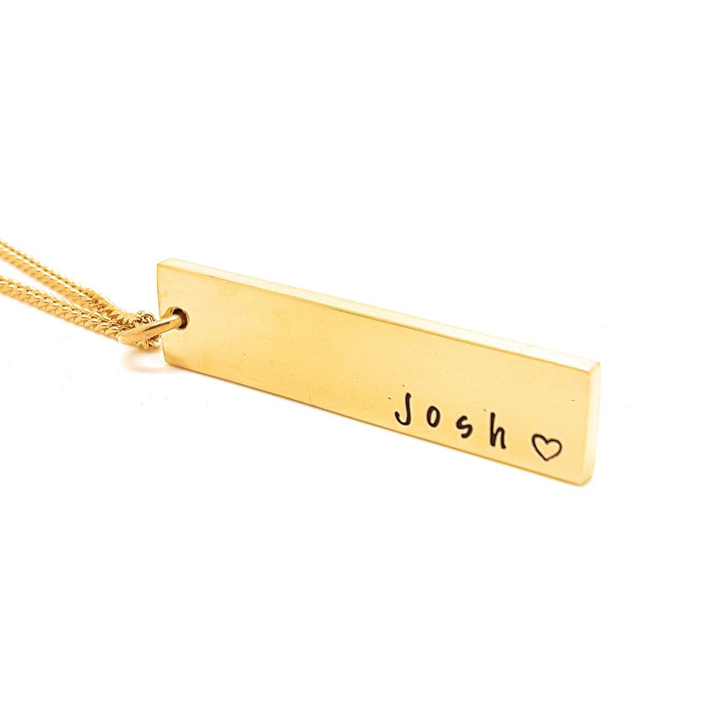 Gold horizontal on sale bar necklace