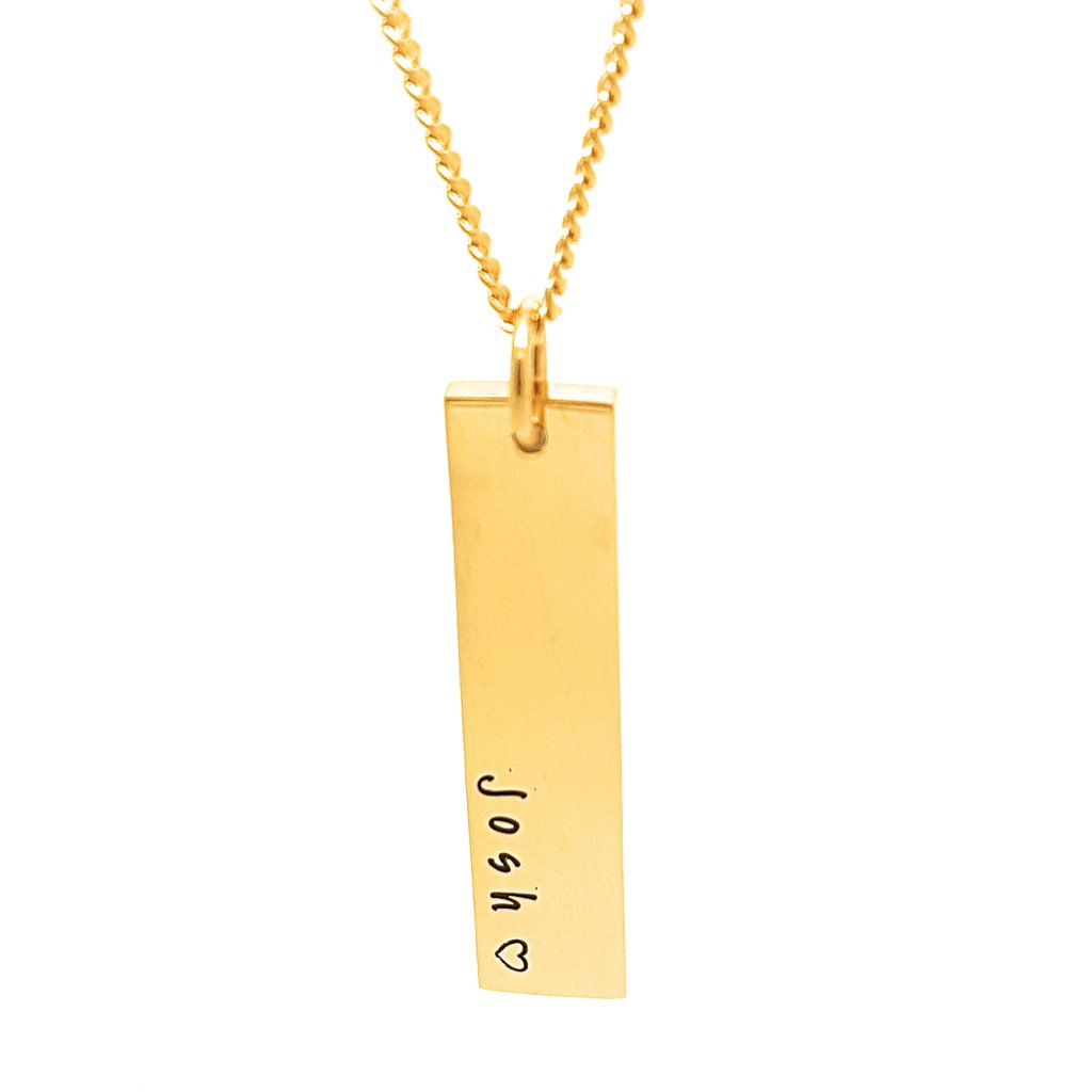 Gold vertical hot sale bar pendant