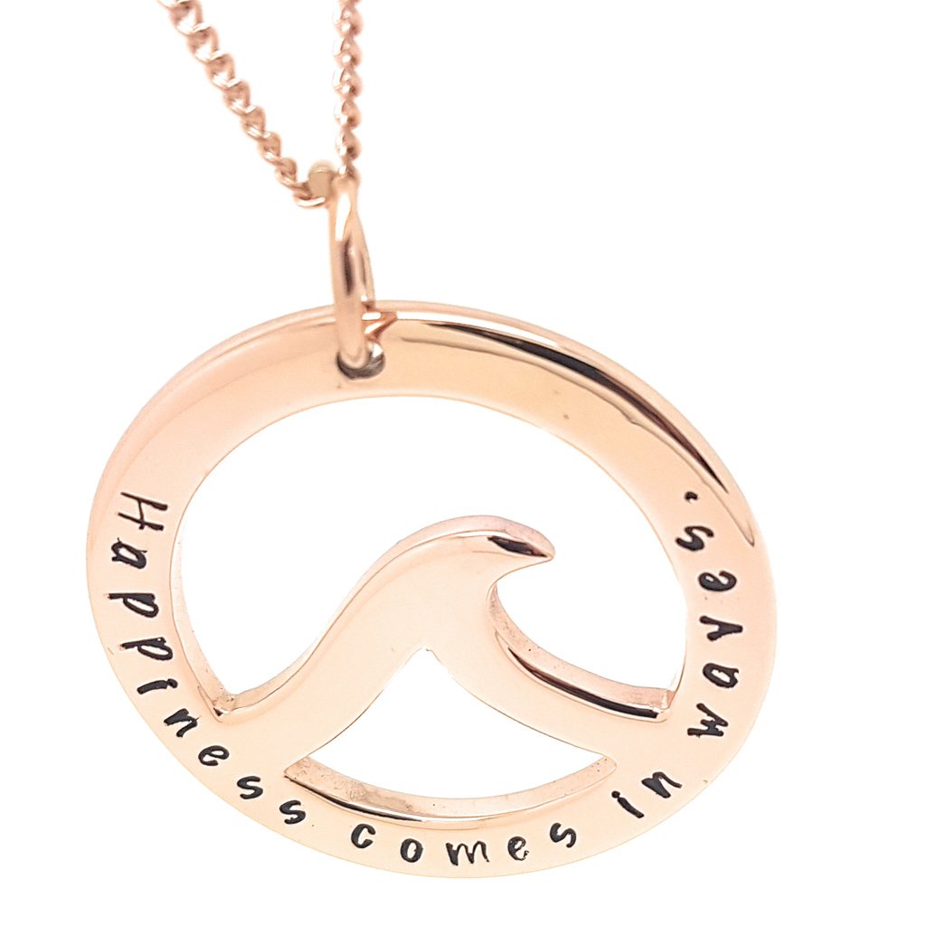 Rose gold deals wave necklace