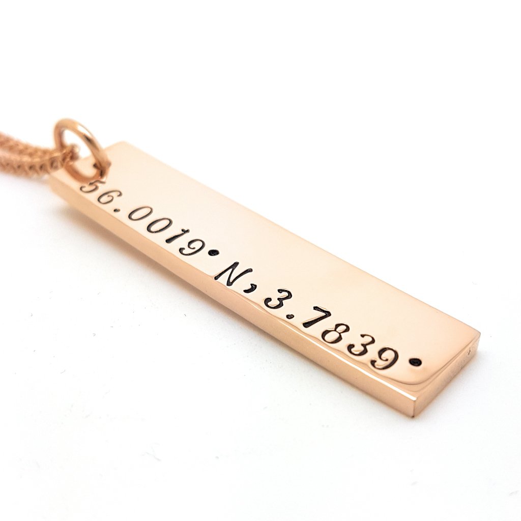 Rose gold deals bar pendant necklace