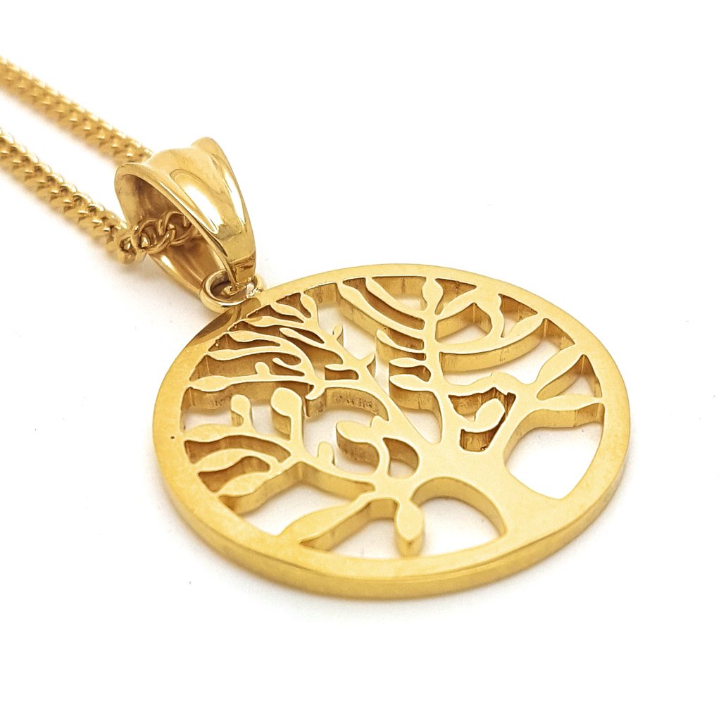 Gold tree pendant on sale necklace