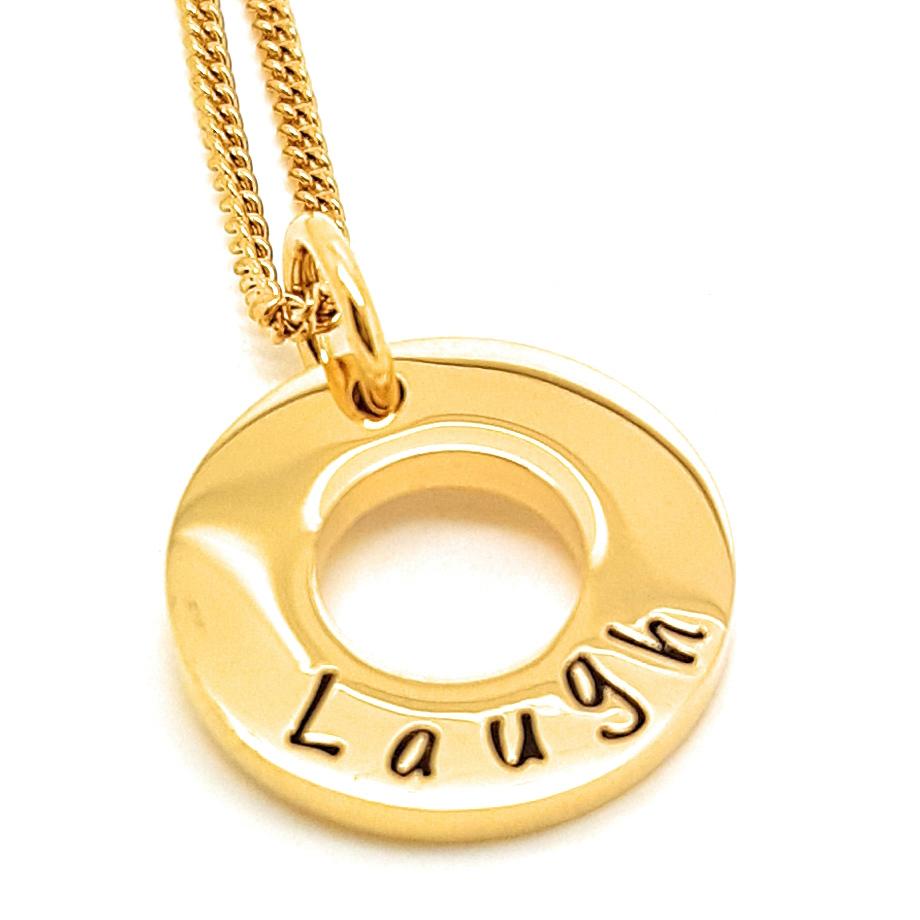 Small gold circle deals necklace